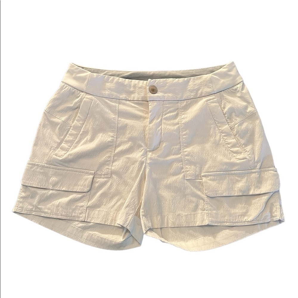 ATHLETA WOMENS SOFT GRAY ATHLETIC SHORTS SIZE 8